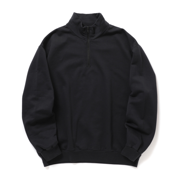 【AURALEE/オーラリー】SWEAT HALF SLEEVED P/O AURALEE / オーラリー | ELASTIC HIGH GAUGE SWEAT HALF ZIP P/O