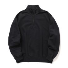 AURALEE / オーラリー | ELASTIC HIGH GAUGE SWEAT HALF ZIP P/O (メンズ) - Ink Black