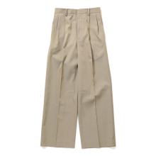 AURALEE / オーラリー | LIGHT WOOL MAX GABARDINE TWO-TUCK SLACKS (レディース) - Khaki Beige Chambray