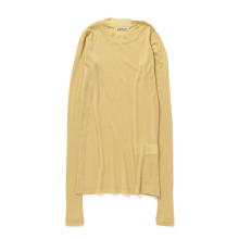 AURALEE / オーラリー | SUPER HIGH GAUGE SHEER RIB L/S TEE (レディース) - Mustard