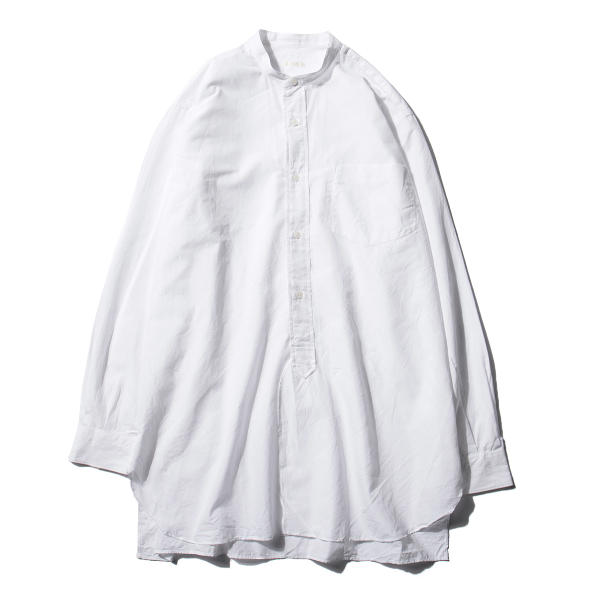 試着のみ 22aw　コモリ シャツ　バンドカラー 白　サイズ2 comoli COMOLI (コモリ) バンドカラーシャツ