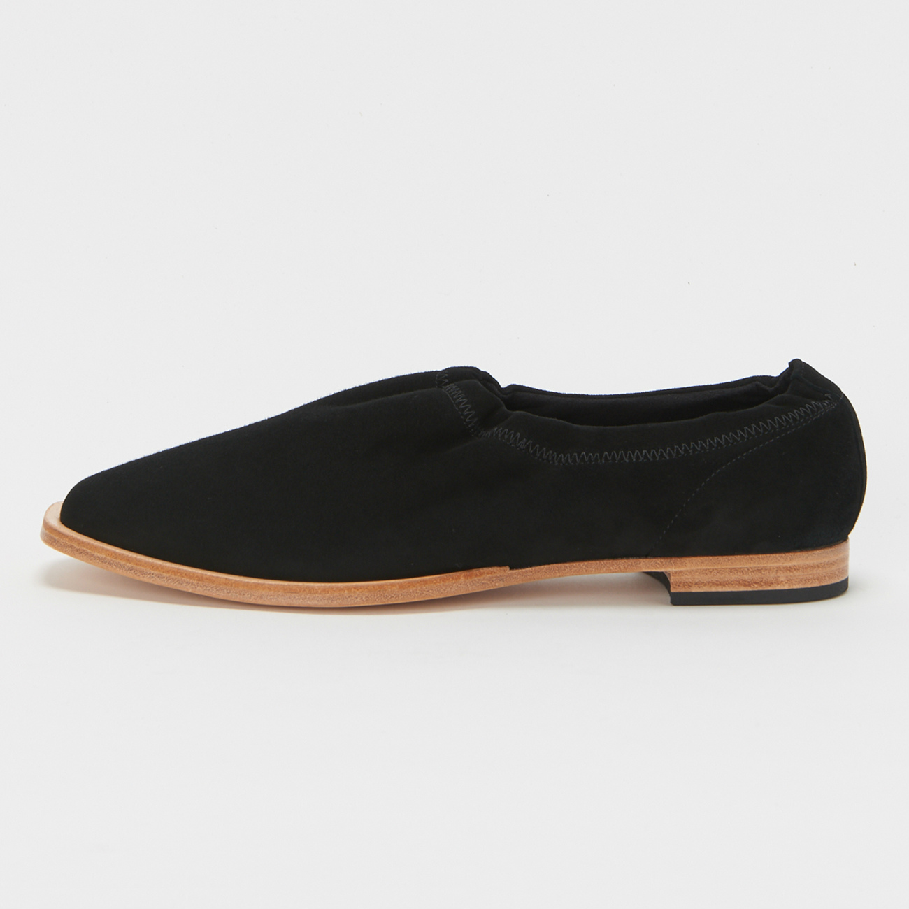 square ballet suede - Black