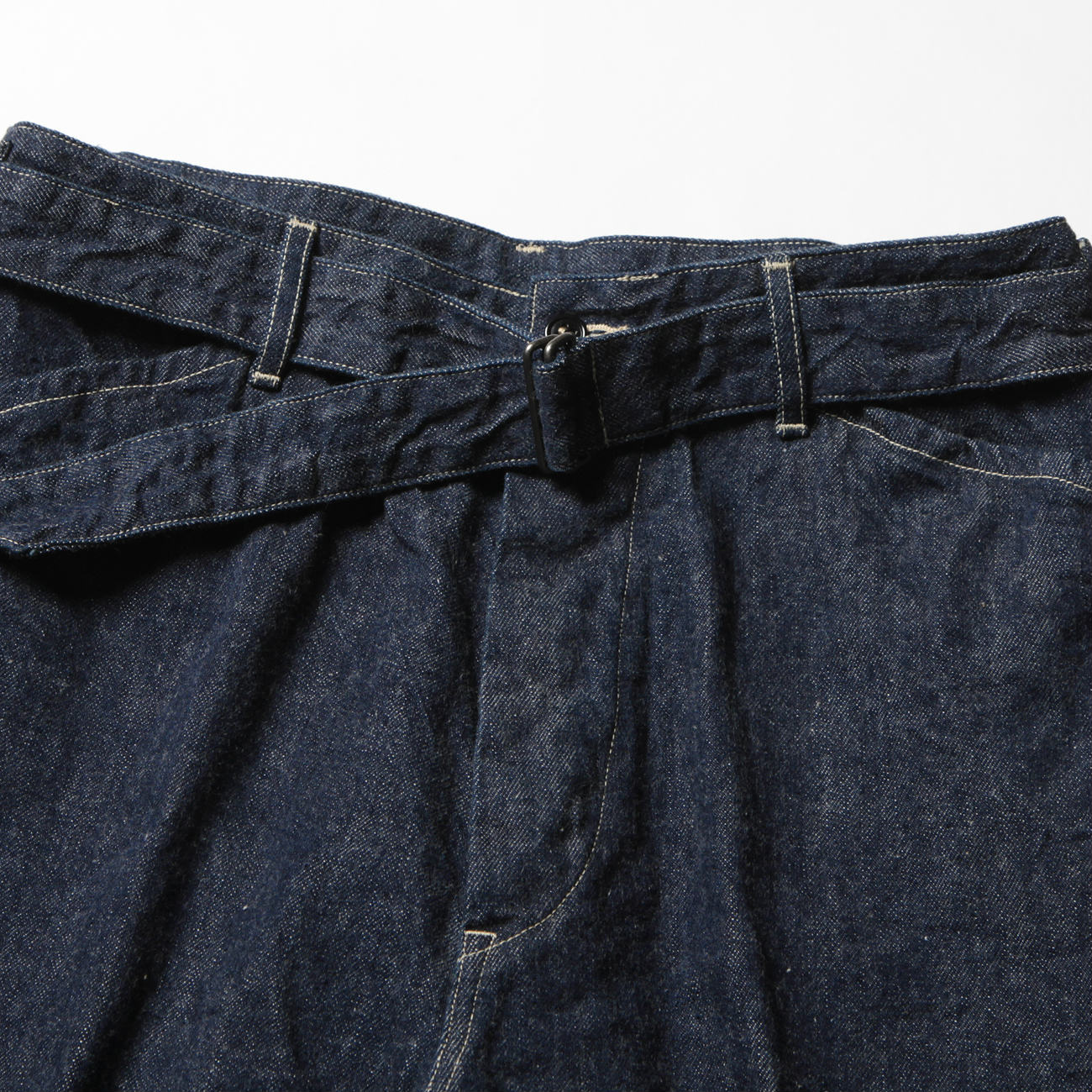 COMOLI / コモリ | デニム ベルテッドパンツ - Navy | 通販