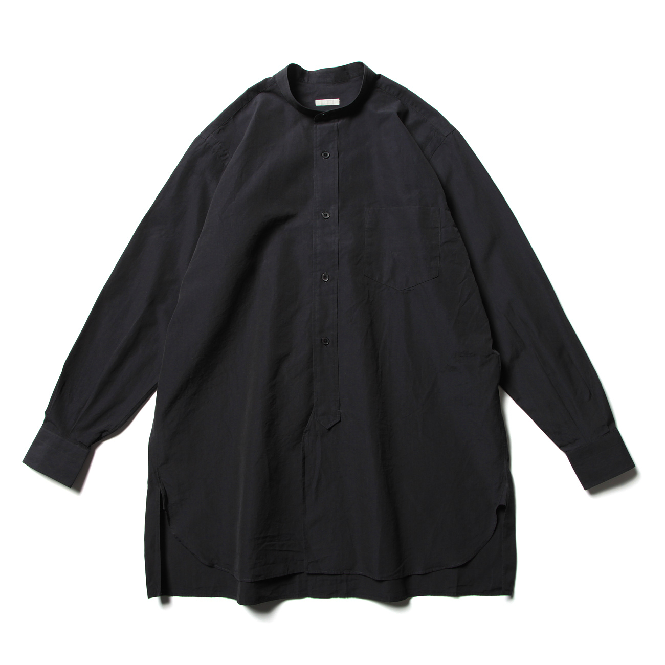 コモリ バンドカラーシャツ ネイビー 定価以下 COMOLI (コモリ) バンド