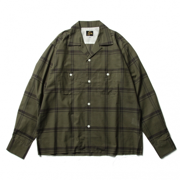 Needles / ニードルズ | C.O.B. One-Up Shirt - C/S Plaid - Olive