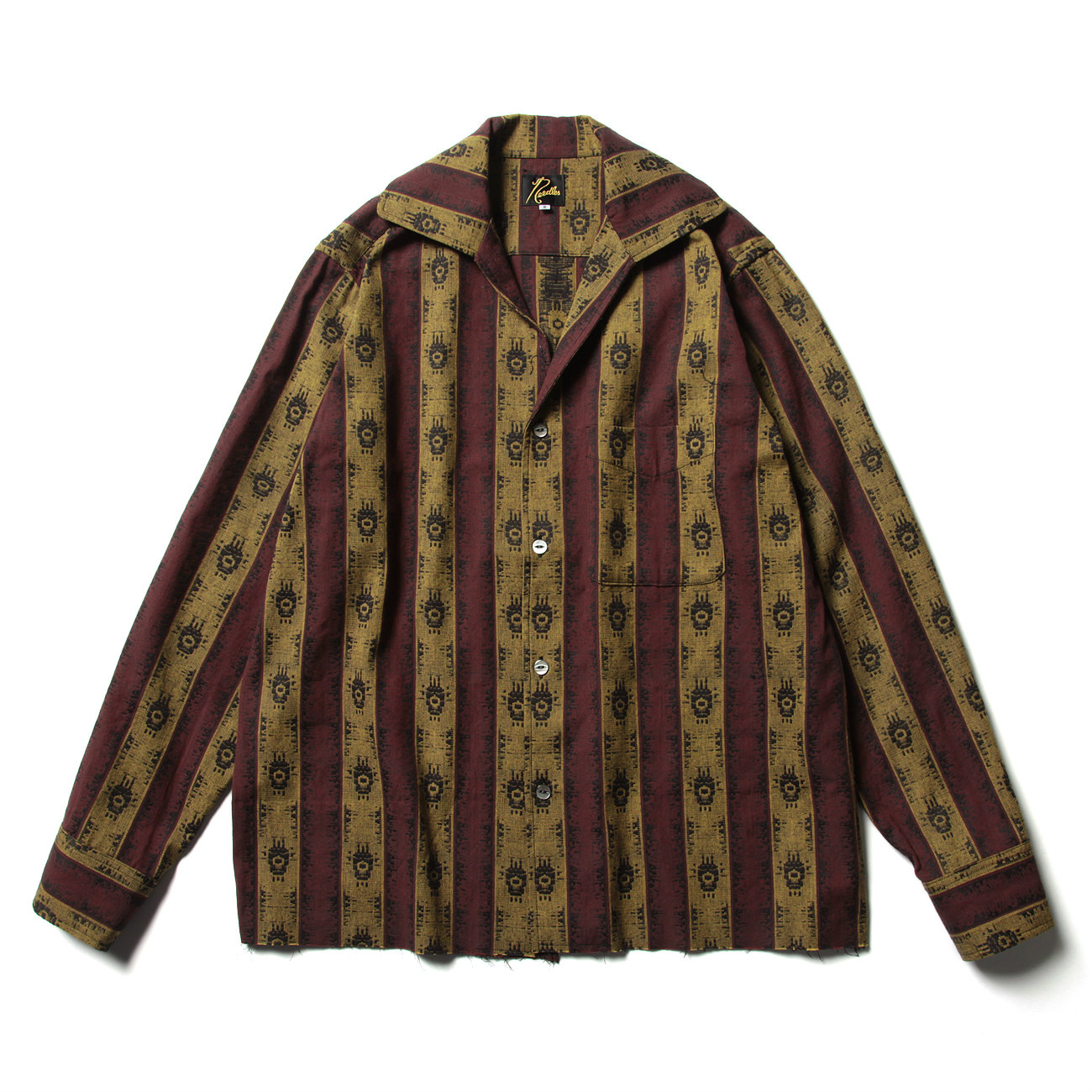 C.O.B. Italian Collar Shirt - India Stripe Jq. - Bordeaux