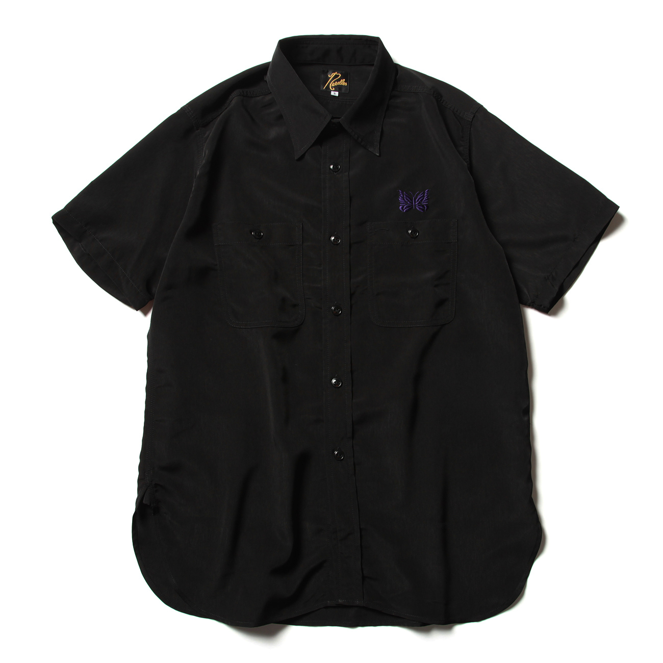 Needles / ニードルズ | S/S Work Shirt - Poly Cloth - Black | 通販 Needles / ニードルズ | S/S Work Shirt - Poly Cloth - Black | 通販